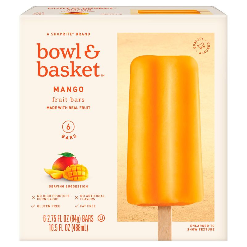 Bowl &amp; Basket Mango Fruit Bars, 2.75 fl oz, 6 count