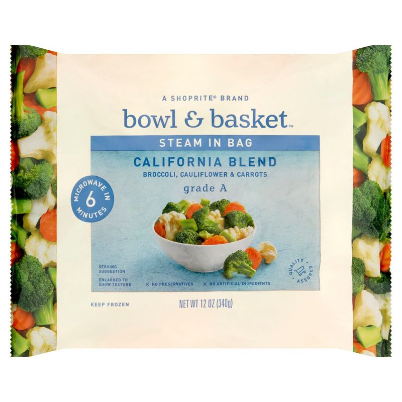 Bowl &amp; Basket Steam in Bag California Blend Broccoli, Cauliflower &amp; Carrots, 12 oz