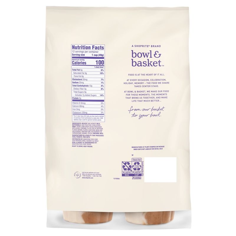 Bowl &amp; Basket Vanilla &amp; Chocolate Ice Cream Cups, 3 fl oz, 12 count
