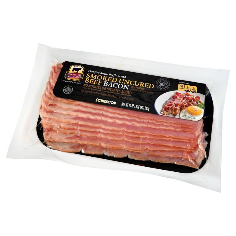 Certified Angus Beef Smoked Uncured Beef Bacon, 10 oz