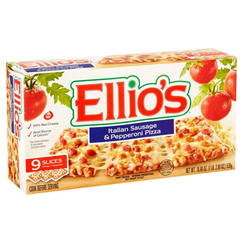 Ellio's Italian Sausage &amp; Pepperoni Pizza, 9 count, 18.90 oz