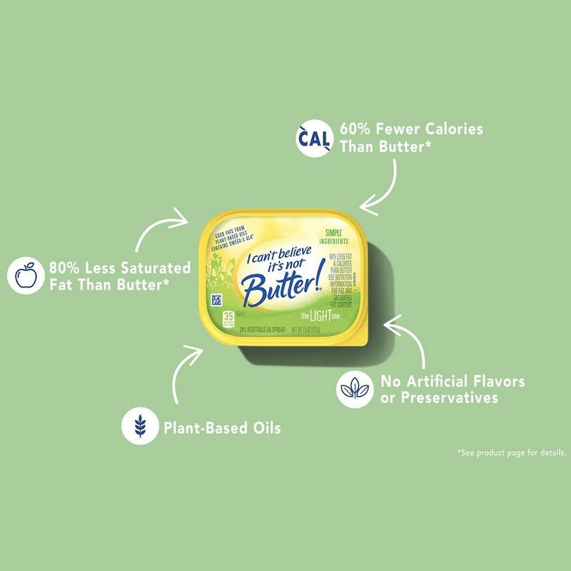 I Can’t Believe It’s Not Butter! The Light One 28% Vegetable Oil Spread, 15 oz