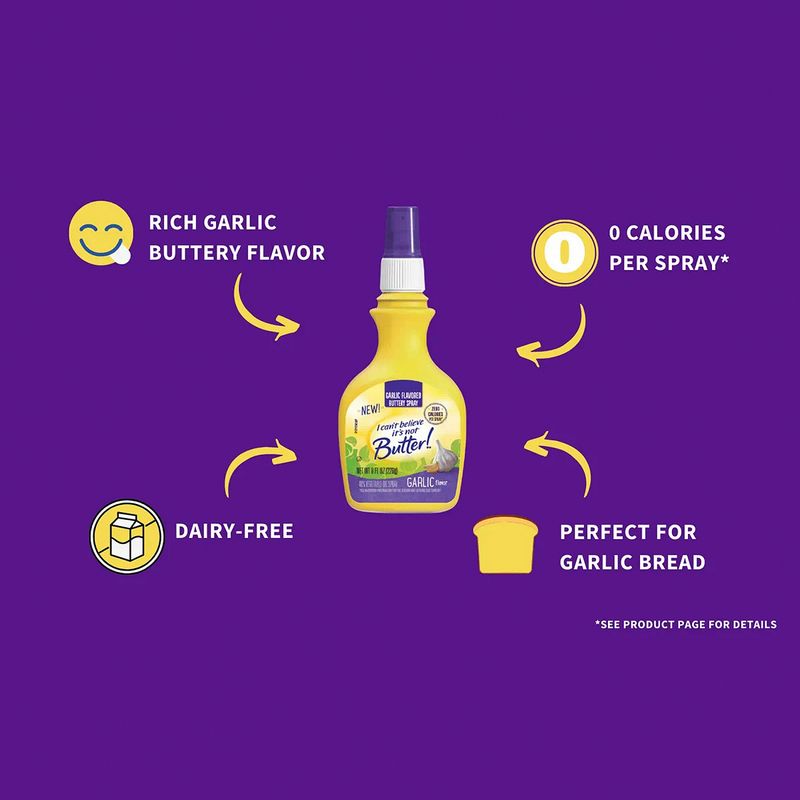 I Can't Believe It's Not Butter! Garlic Flavored Buttery Spray, 8 fl oz