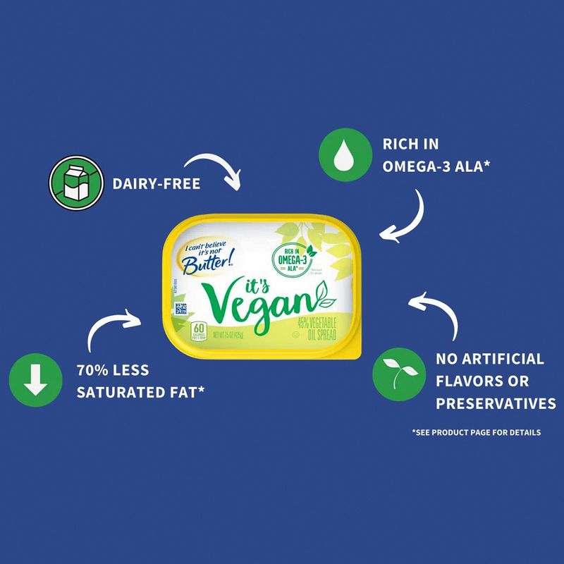 I Can't Believe It's Not Butter! It's Vegan 45% Vegetable Oil Spread, 15 oz