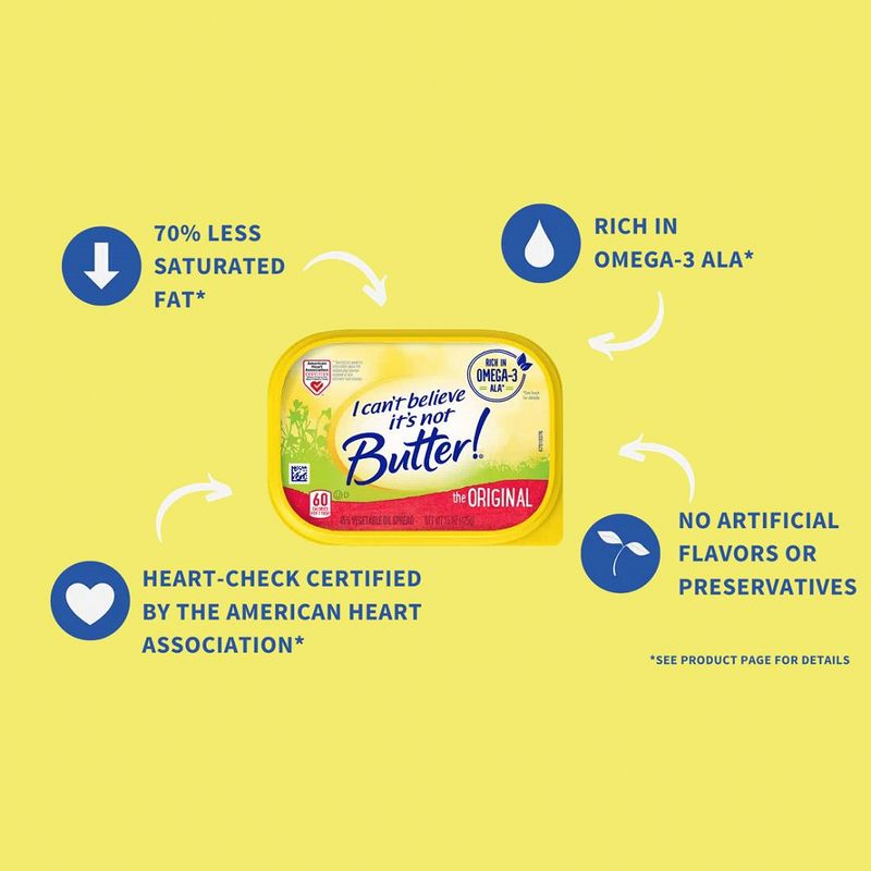 I Can't Believe It's Not Butter! Creamy! Original 45% Oils Buttery Spread, 15 oz