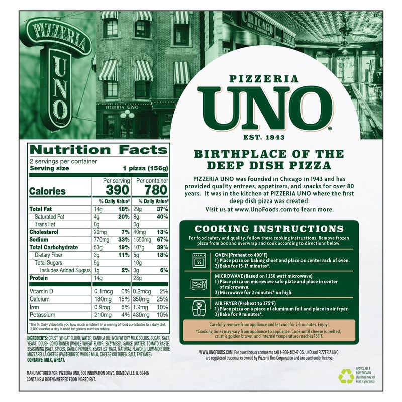 Pizzeria Uno Cheese Pizza, 2 count, 11.0 oz