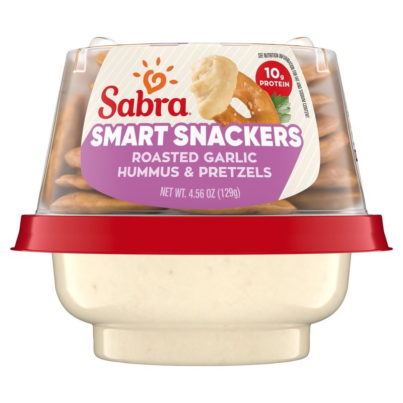 Sabra Smart Snackers Roasted Garlic Hummus &amp; Pretzels, 4.56 oz