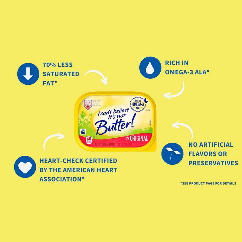 I Can't Believe It's Not Butter! Creamy! Original 45% Oils Buttery Spread, 45 oz