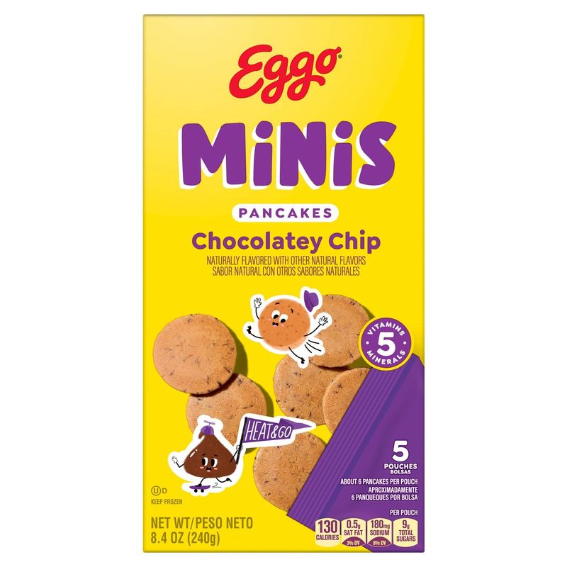 Eggo Minis Chocolatey Chip Pancakes, 5 count, 8.4 oz