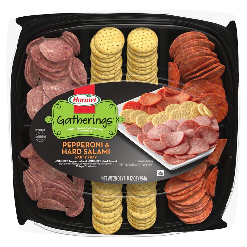 Hormel Gatherings Pepperoni &amp; Hard Salami Party Tray, 28 oz