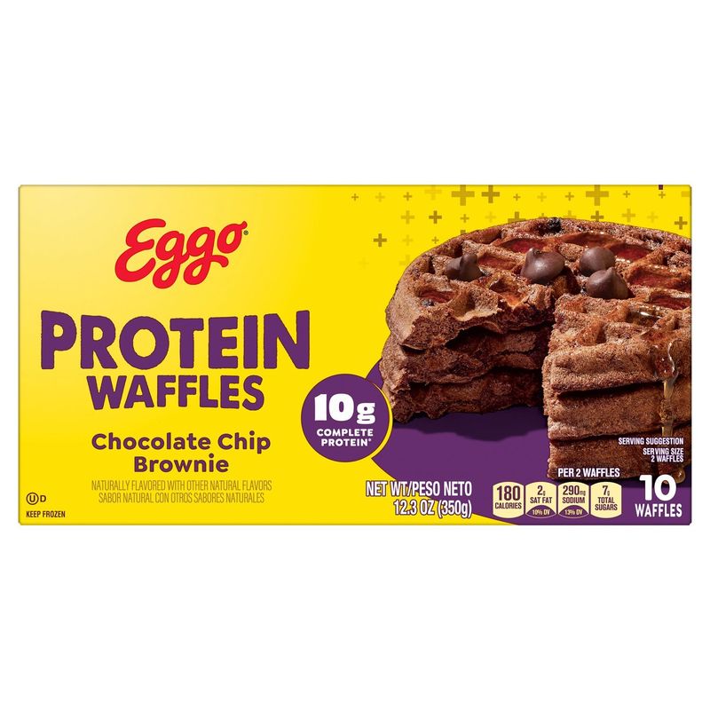 Eggo Chocolate Chip Brownie Protein Waffles, 10 count, 12.3 oz