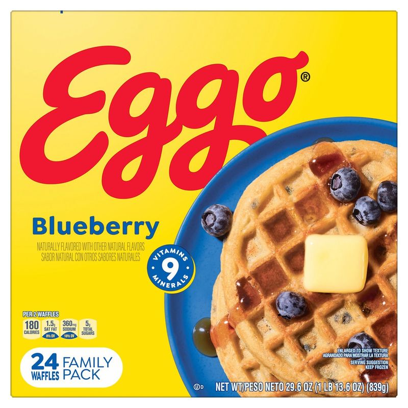 Eggo Blueberry Waffles Family Pack, 24 count, 29.6 oz
