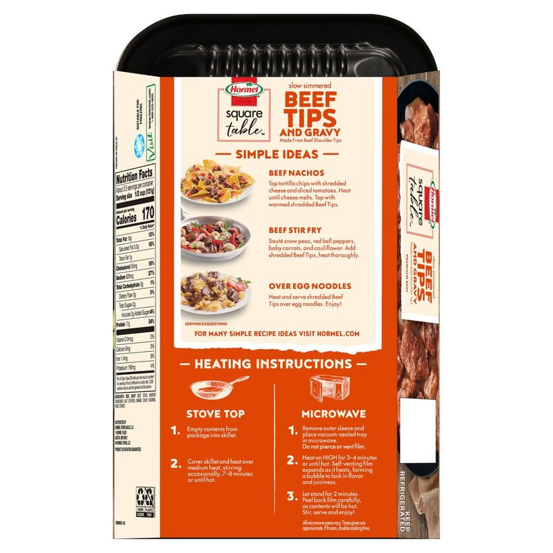 Hormel Square Table Slow Simmered Beef Tips &amp; Gravy, 15 oz