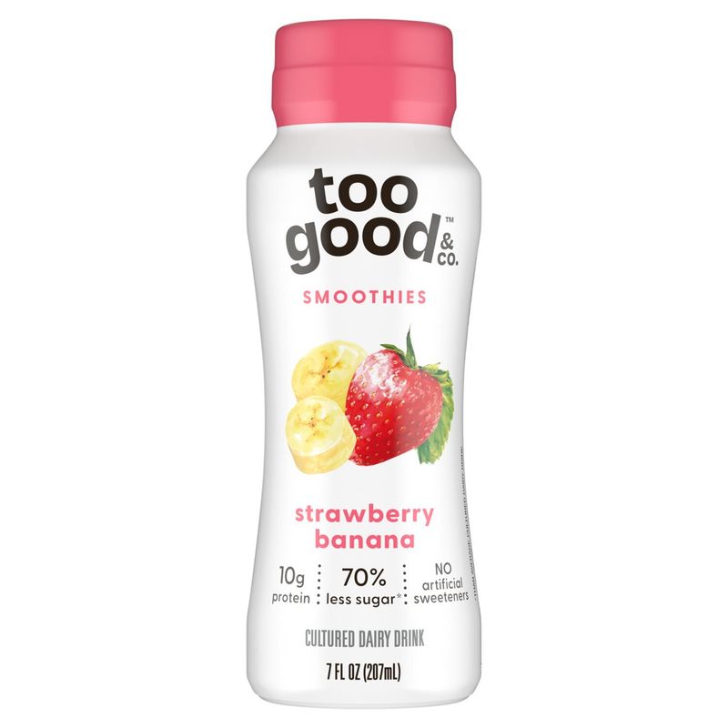 Too Good &amp; Co. Strawberry Banana Cultured Dairy Drink Smoothies, 7 fl oz
