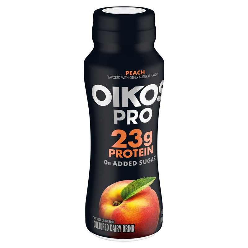 Oikos Pro Peach Cultured Dairy Drink, 7 fl oz