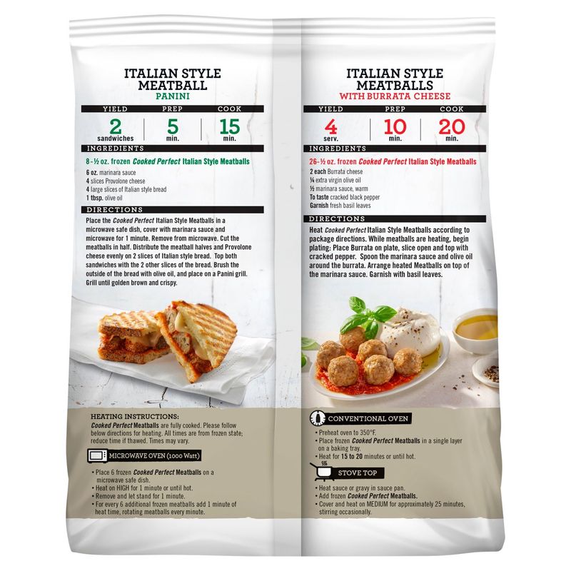 Cooked Perfect Italian Style Meatballs Bite Size, 40 oz