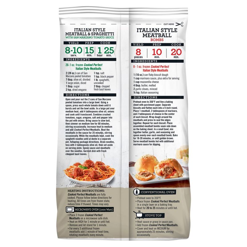 Cooked Perfect Italian Style Meatballs Dinner Size, 26 oz