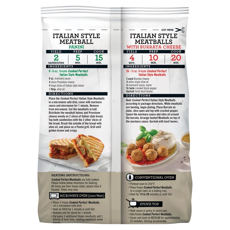 COOKED PERFECT Italian Style Meatballs Bite Size, 13 oz