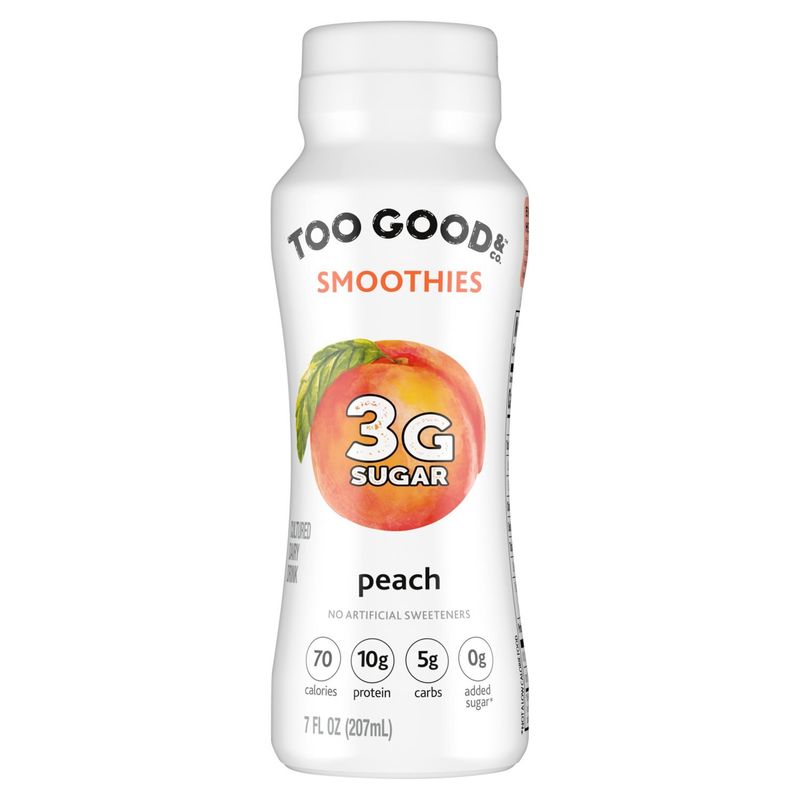 Too Good &amp; Co. Peach Cultured Dairy Drink Smoothies, 7 fl oz