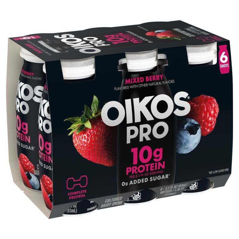 Oikos Pro Mixed Berry Cultured Dairy Drink, 3.1 fl oz, 6 count