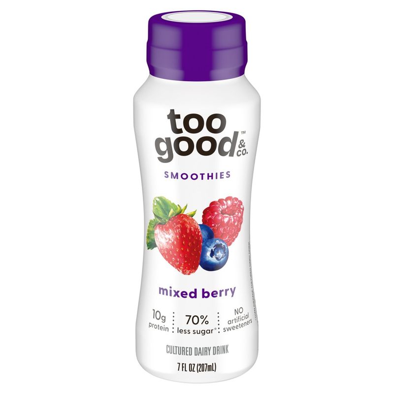 Too Good &amp; Co. Mixed Berry Cultured Dairy Drink Smoothies, 7 fl oz