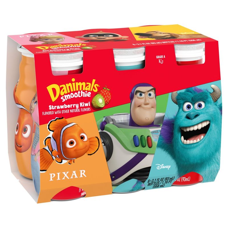 Danimals Disney Strawberry Kiwi Smoothie, 3.1 fl oz, 6 count