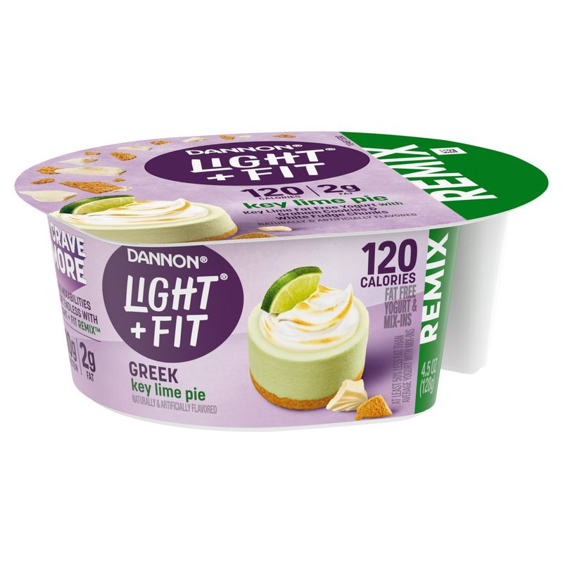 Dannon Light + Fit Remix Greek Key Lime Pie Fat Free Yogurt &amp; Mix-Ins, 4.5 oz