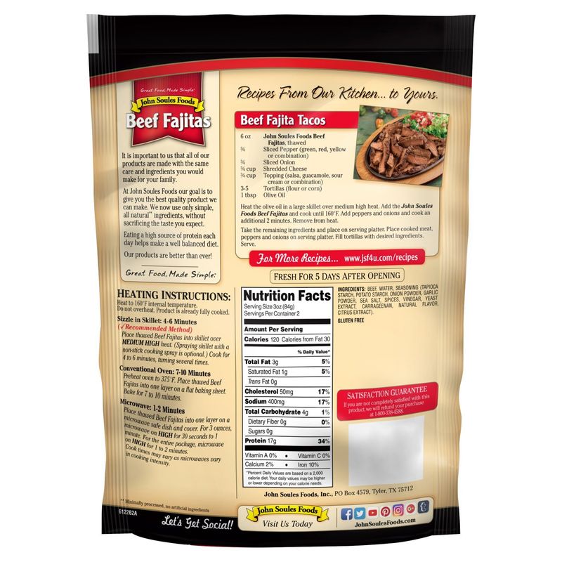 Soules Kitchen Fajita Steak Beef Strips, 6 oz