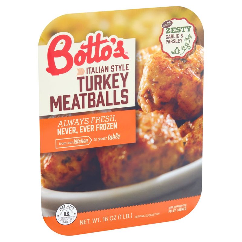 Botto's Italian Style Turkey Meatballs, 16 oz