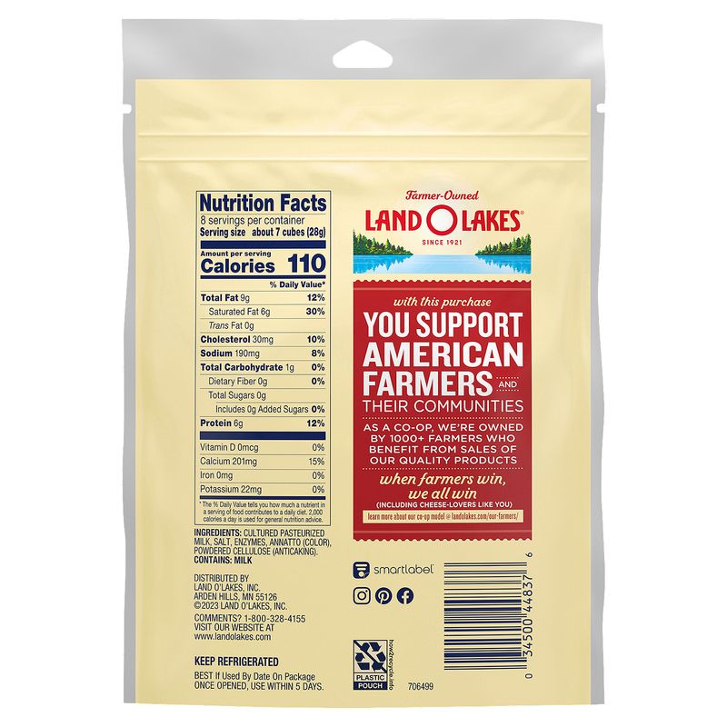 Land O Lakes Sharp White Cheddar and Medium Cheddar Cheese Cubes, 8 oz