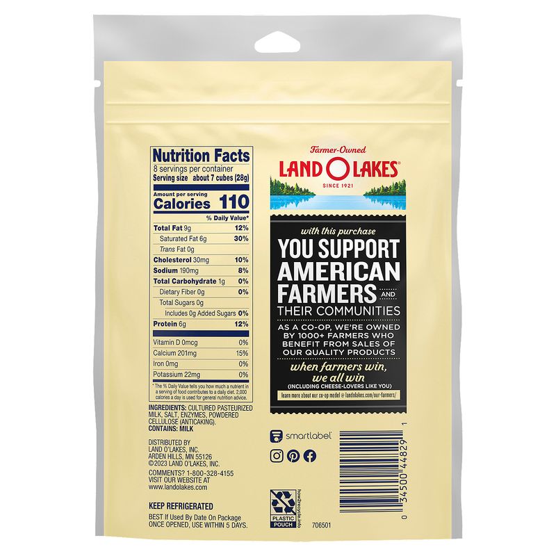 Land O Lakes Extra Sharp White Cheddar Cheese Cubes, 8 oz