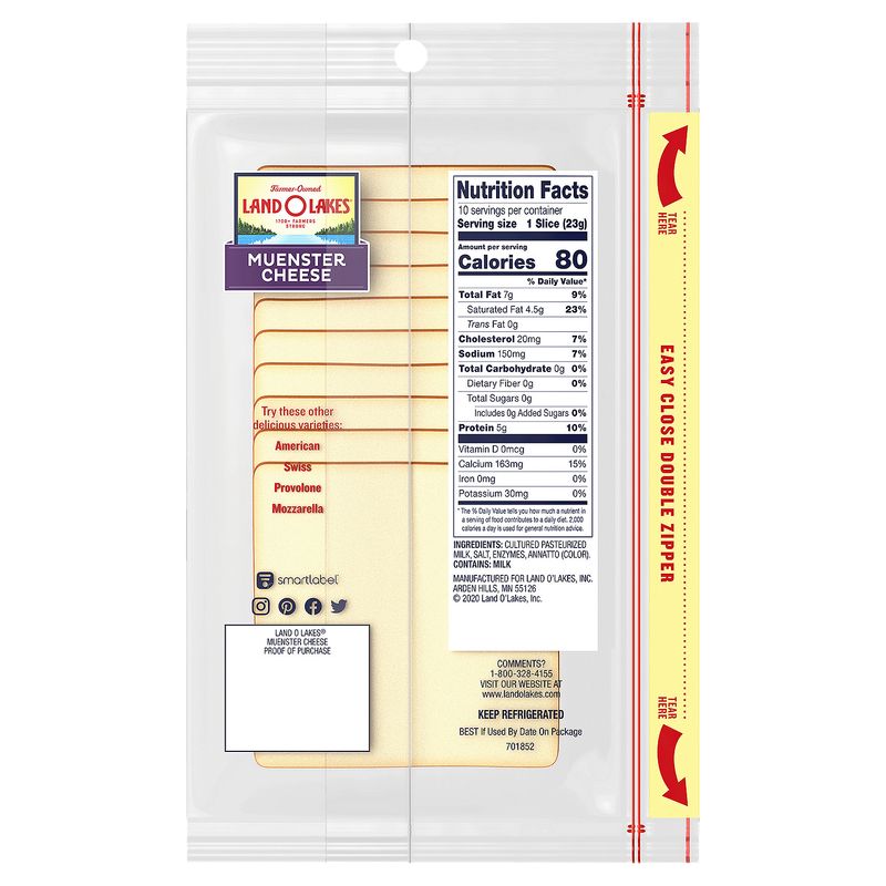 Land O Lakes Muenster Cheese, 10 count, 8 oz