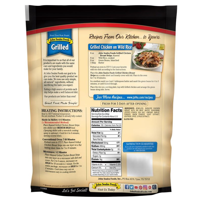 Soules Kitchen Flame Grilled Chicken Breast Strips, 8 oz