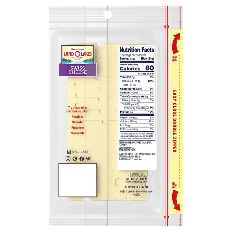 Land O Lakes Swiss Cheese, 8 count, 6 oz
