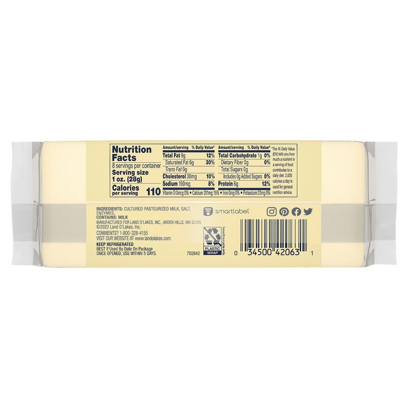 Land O Lakes Sharp White Cheddar Cheese, 8 oz