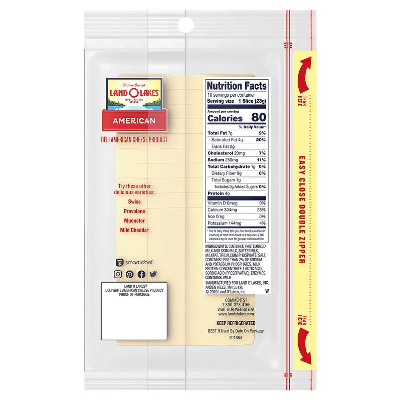 Land O Lakes Deli American Cheese Product, 10 count, 8 oz