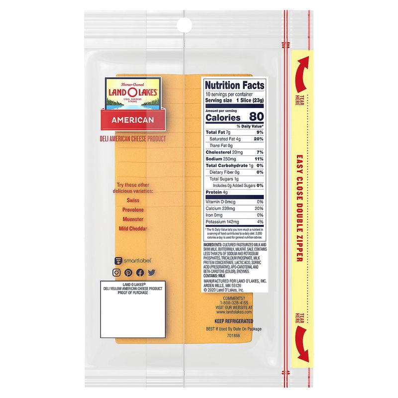 Land O Lakes Deli American Cheese Product, 10 count, 8 oz