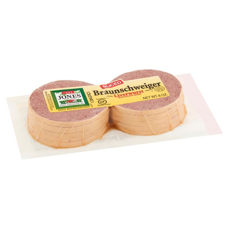 Jones Dairy Farm Sliced Braunschweiger Liverwurst, 8 oz