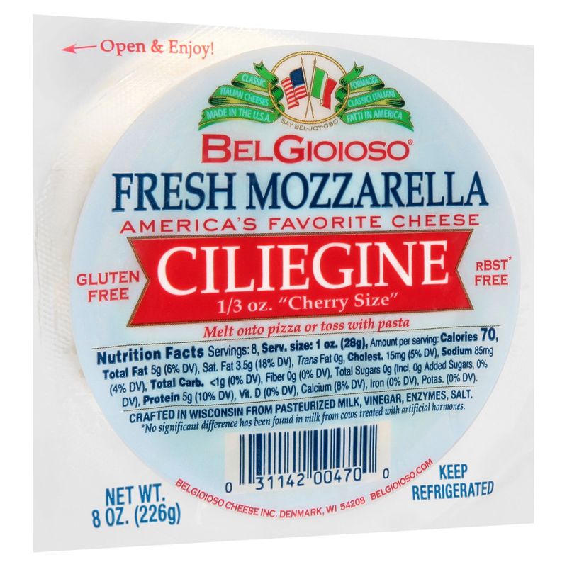 BelGioioso Fresh Mozzarella Ciliegine Cheese, 8 oz