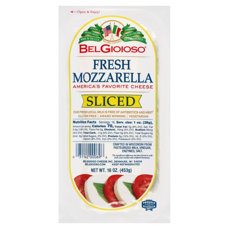 BelGioioso Sliced Fresh Mozzarella Cheese, 16 oz