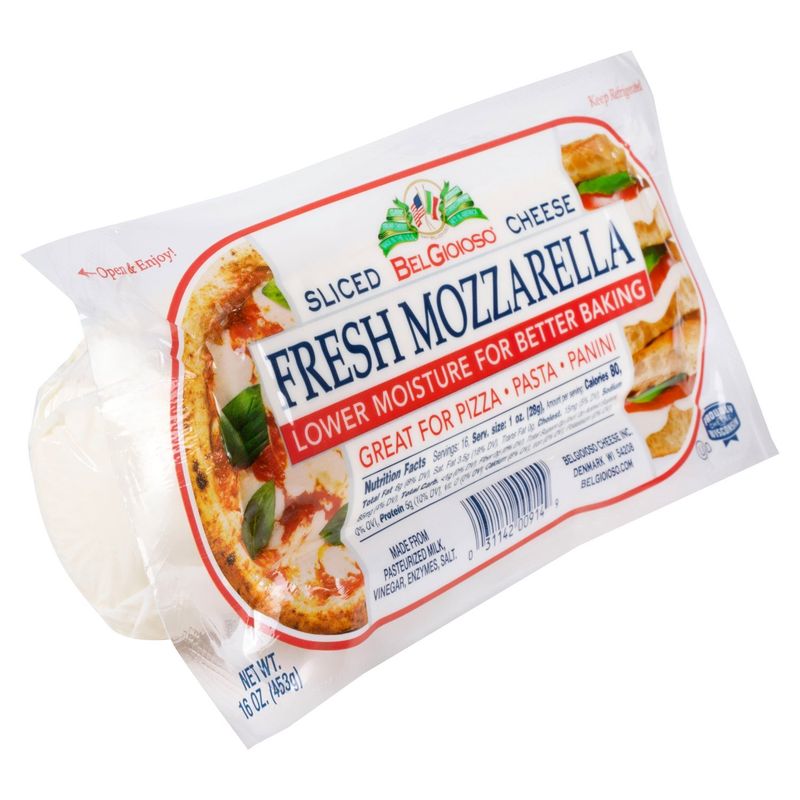 BelGioioso Fresh Mozzarella Sliced Cheese, 16 oz