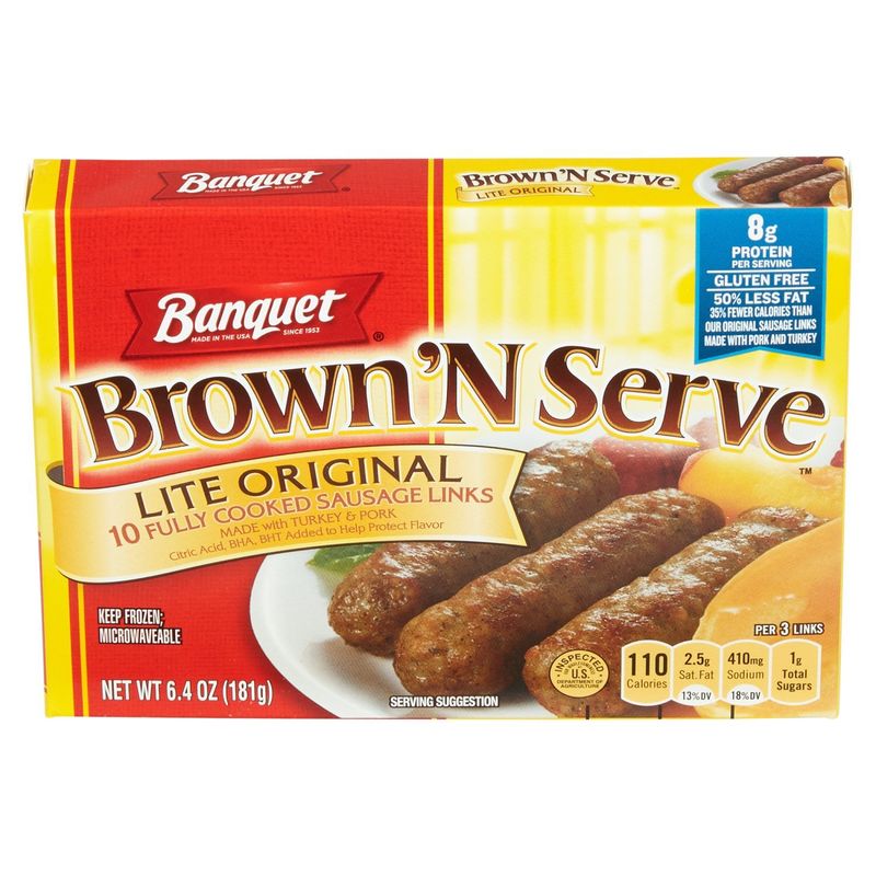 Banquet Brown ‘N Serve Lite Original Fully Cooked Sausage Links, 10 count, 6.4 oz