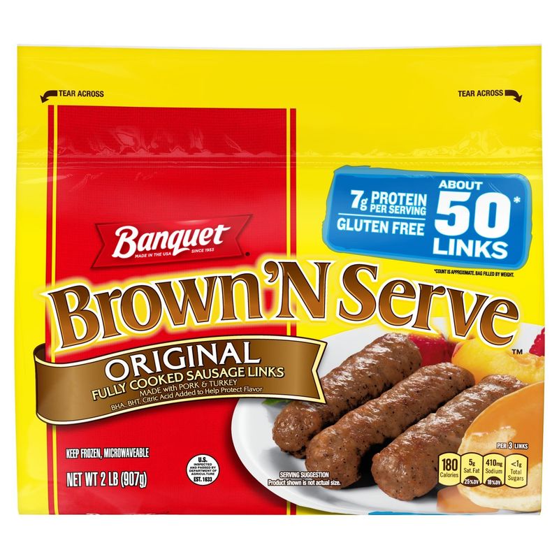 Banquet Brown 'N Serve Original Fully Cooked Sausage Links, 50 count, 32 oz