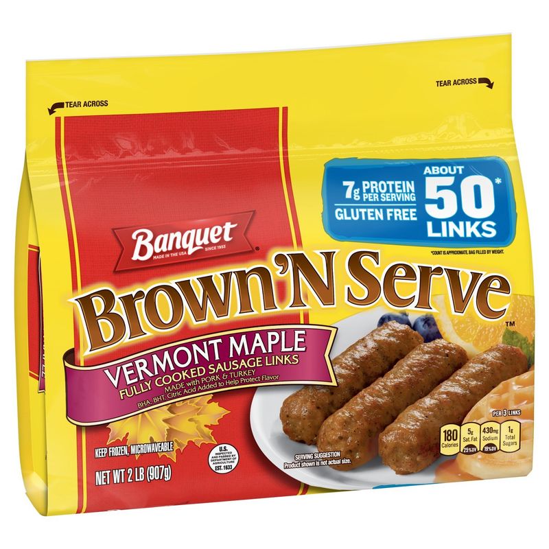 Banquet Brown 'N Serve Vermont Maple Fully Cooked Sausage Links, 2 lb