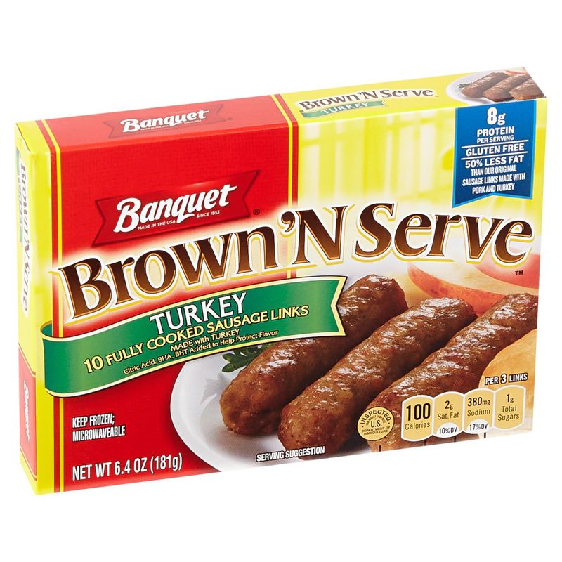 Banquet Brown 'N Serve Turkey Fully Cooked Sausage Links, 10 count, 6.4 oz