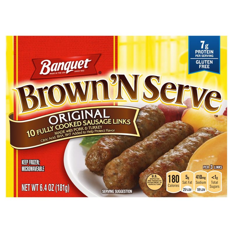 Banquet Brown 'N Serve Original Fully Cooked Sausage Links, 10 count, 6.4 oz