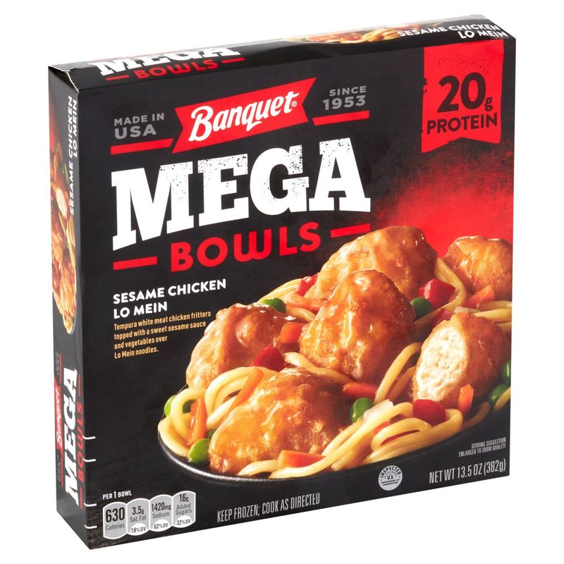 Banquet Sesame Chicken Lo Mein Mega Bowls, 13.5 oz