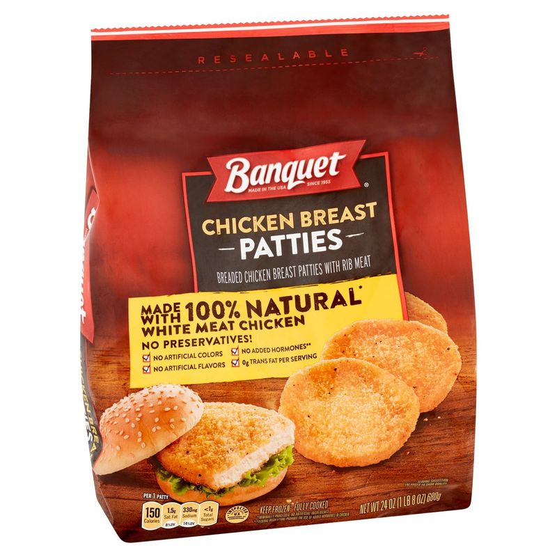 Banquet Chicken Breast Patties, 24 oz