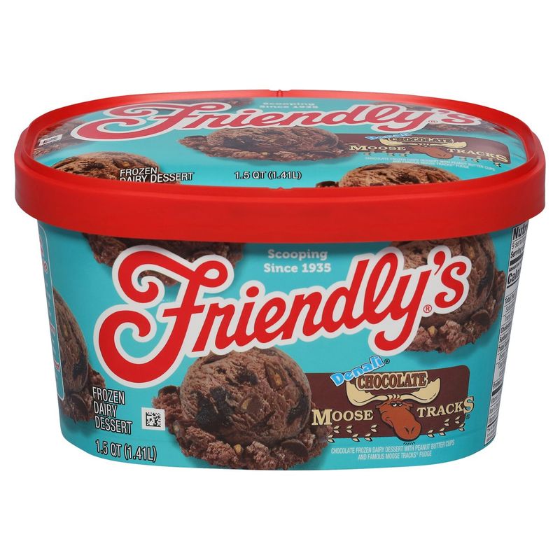 Friendly's Denali Moose Tracks Chocolate Frozen Dairy Dessert, 1.5 qt