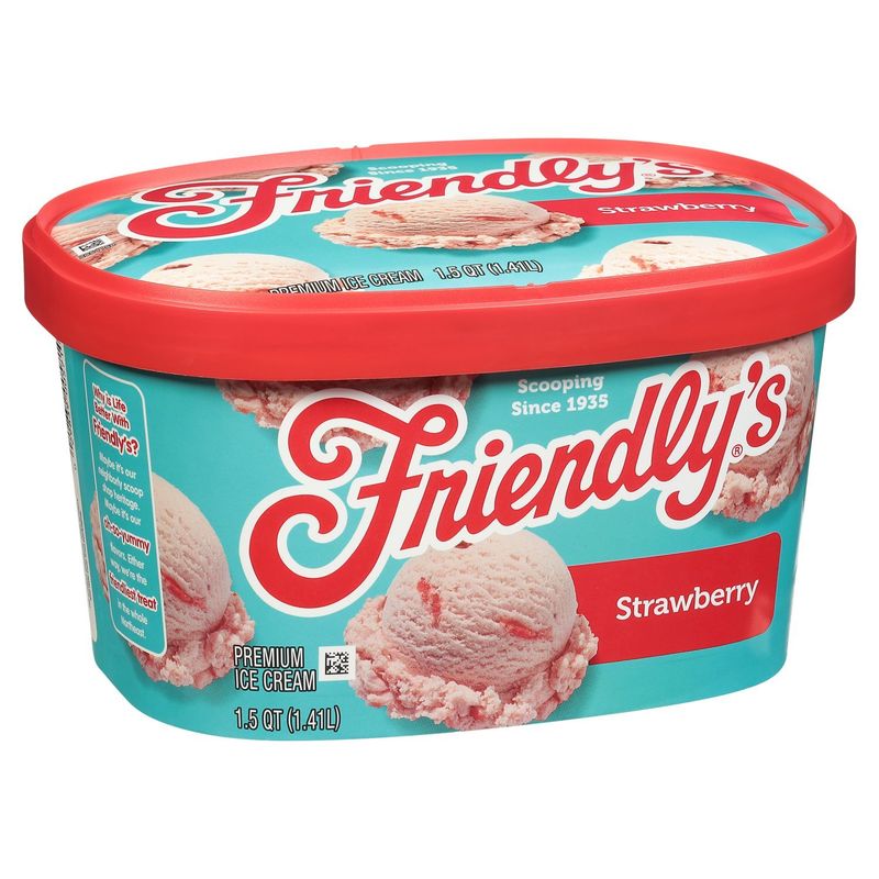 Friendly's Strawberry Premium Ice Cream, 1.5 qt